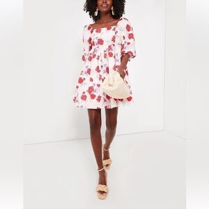 NEW Tuckernuck pink and red floral mini dress size XS
